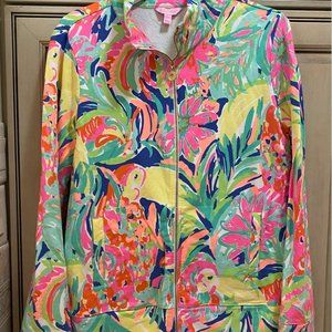 Lilly Pulitzer Reagan Zip Up in Casa Banana Size Large